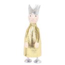 putzige kleine Dekofigur König zum stellen mit silberner oder goldener Krone aus Metall hergestellt in Handarbeit