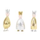 putzige kleine Dekofigur König zum stellen Metall gold dick mit silberner Krone