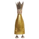 stimmungsvolle mittlere Dekofigur König zum stellen mit silberner oder goldener Krone aus Metall