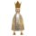 stimmungsvolle mittlere Dekofigur König zum stellen aus Metall silber mit goldener Krone