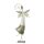 große dekorative nostalgische Dekofigur Elfe mit Blume Metall weiß-grün von Hand bemalt