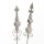 dekorativer ausgefallener Gartenstecker Motiv Lilie Metall grau mit hellgrau-taupe - silberfarbigen Kugelornamenten im 2-er Set