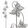 dekorativer Garten-Deko Metall-Stecker Garten-Stecker Deko-Stecker mit Schmetterlingen hellgrau