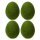 dekoratives frühlingshaftes kleines Deko-Ei Keramik-Ei Oster-Ei grasgrün beflockt Preis für 4 Stück