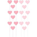 dekorativer kleiner Dekostecker Pick Herz aus Holz in rosa und pink