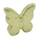 dekorativer Deko-Schmetterling Keramik hellgrün metallic in 2 Größen
