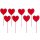 dekorativer kleiner Dekostecker Pick Herz aus Holz in klassischem rot