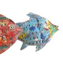 Metallfigur Fisch als Windlicht zum hängen und stellen in 2 möglichen Farben