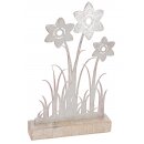 dekorative frühlingshafte Dekolandschaft Blumenwiese als Silhouette shabby hellrose metallic klein