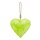 dekorativer Anhänger Herz mit dezentem Muster Metall beidseitig hellgrün glänzend