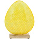 dekoratives frühlingshaftes Deko-Ei Oster-Ei als bauchige Silhouette Metall beidseitig emailliert in gelb