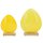 dekoratives frühlingshaftes Deko-Ei Oster-Ei als bauchige Silhouette Metall beidseitig emailliert in gelb
