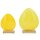 dekoratives frühlingshaftes Deko-Ei Oster-Ei als bauchige Silhouette Metall beidseitig emailliert in gelb groß