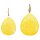 dekorativer frühlingshafter Anhänger Deko-Ei Oster-Ei als bauchige Silhouette Metall beidseitig emailliert in gelb