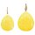 dekorativer frühlingshafter Anhänger Deko-Ei Oster-Ei als bauchige Silhouette Metall beidseitig emailliert in gelb klein