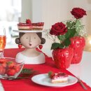 Ladykopf Dame mit Erdbeerohrringen als Kuchenplatte