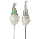 dekorativer nostalgischer Gartenstecker Silhouette Wichtelkopf Metall bemalt 2 Modelle zur Auswahl