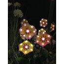 ausgefallener dekorativer solarbetriebener LED Gartenstecker Blütenstiel mit 21 LED´s warmweiß