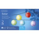 dekorative solarbetriebene LED Lampion-Girlande mit 10 farbigen Mini-Lampions LED´s kaltweiß