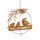 dekorativer Meisenknödelhalter Vogelfamilie im Ring mit Schriftzug WILLKOMMEN Metall rostfarben