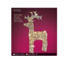 stimmungvoller LED beleuchteter Deko-Hirsch Weihnachts-Hirsch Acrylgeflecht klar transparent LED´s warmweiß  für innen und außen