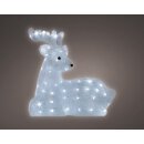 gro&szlig;e dekorative LED Leuchte als liegendes Rentier oder Hirsch LED&acute;s kaltwei&szlig;  f&uuml;r innen und au&szlig;en 