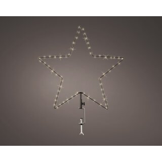 dekorative LED Leuchte Silhouette Stern mit praktischer Gel&auml;nderklemme f&uuml;r innen und au&szlig;en 50 cm