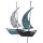 dekorativer maritimer Garten-Stecker Deko-Stecker Segelboot Metall bemalt Antik Style im 2-er Set