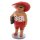 dekorative witzige kleine Dekofigur Strandlady mit Badetuch oder Badetasche rot-weiß