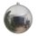 große dekorative winterliche bruchfeste Weihnachtskugel silber glänzend 14 cm