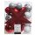 33er Set Kugelmix PVC mit Sternspitze rot silber weiß Weihnachtskugeln Baumschmuck bruchfest Christbaumschmuck