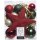 33er Set Kugelmix PVC mit Sternspitze rot grün perle Weihnachtskugeln Baumschmuck bruchfest Christbaumschmuck