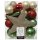 33er Set Kugelmix PVC mit Sternspitze perle rot grün Weihnachtskugeln Baumschmuck bruchfest Christbaumschmuck