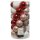 37er Set Kugelmix PVC puderrosa/rot/weiß Weihnachtskugeln Baumschmuck bruchfest Christbaumschmuck