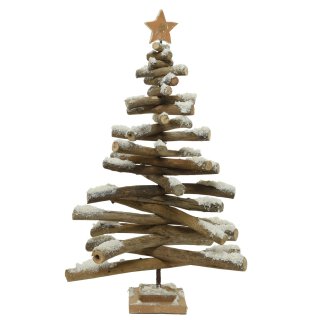dekorativer verdrehbarer Weihnachtsbaum aus Pinienholz mit Stern-Spitze