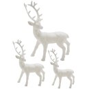 trendiger dekorativer Glitzer - Hirsch Weihnachtshirsch in weiß mit weißem Glitzer