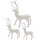 trendiger dekorativer Glitzer - Hirsch Weihnachtshirsch in weiß mit weißem Glitzer