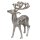 großer dekorativer Hirsch als Kerzenhalter für 4 Kerzen Aluminium silber glänzend