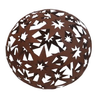 dekorative Stern-Kugel Deko-Kugel Garten-Kugel Metall rostbraun 18,5 cm