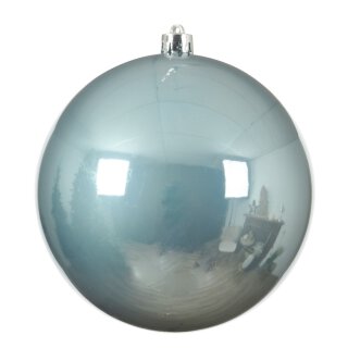 große dekorative winterliche bruchfeste Weihnachtskugel dämmerungsblau glänzend 14 cm