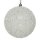 4er Set Kugelmix 10 cm weiß mit Silberglitzer PVC Weihnachtskugeln Baumschmuck bruchfest Christbaumschmuck