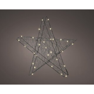 dekorative LED Leuchte Stern Metalldraht schwarz für Innen und Außen batteriebetrieben mit Timerfunktion