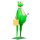 lustiger Dekofrosch Gartenfrosch Dekofigur Frosch mit Koffer und Schirm Metall bemalt 