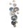 gro&szlig;es dekoratives Wanddeko Objekt dreidimensional aus Metall schwarz-grau-silber-t&uuml;rkis-gold