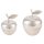 originelles Dekoobjekt Apfel silberfarbig aus leicht rauem Aluminiummetall  in 2 Größen