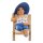 dekorative witzige kleine Dekofigur Strandlady im Liegestuhl mit Buch oder ohne Buch blau-weiß