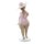 dekorative witzige Dekofigur Strandlady stehend mit Hut rosa-weiß