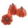 dekoratives herbstliches Dekoobjekt Kürbis aus orangefarbiger Keramik glänzend im 3-er Set