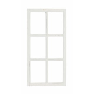 Deko-Fensterrahmen Holz- Rahmen Fenster-Attrappe Holz shabby weiss gewischt Vintage