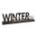 dekorativer winterlicher Schriftzug WINTERGLANZ aus Mangoholz und Aluminium